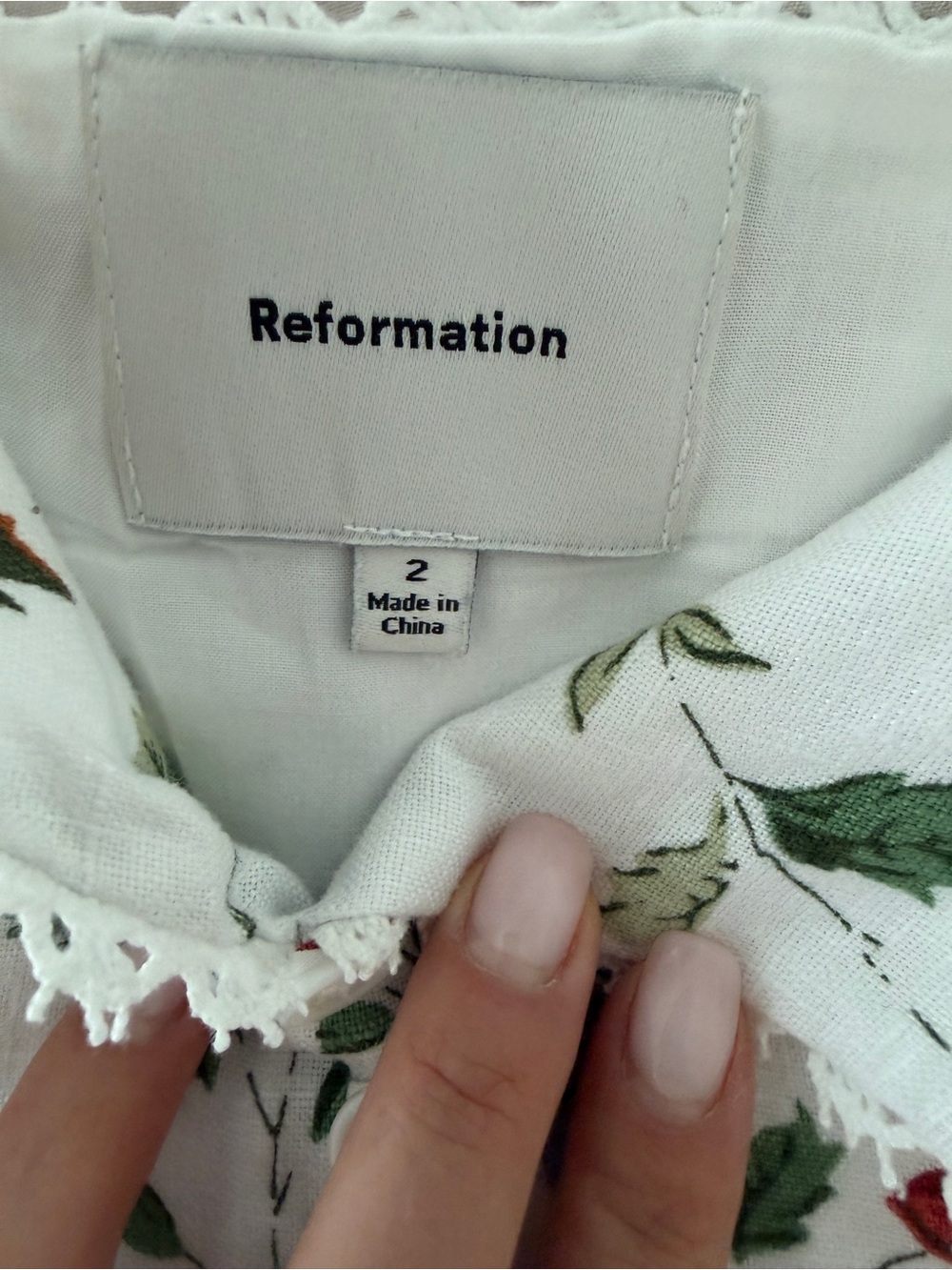 Reformation White Floral Lace-Trim Corset Camisole - Picture 3 of 7